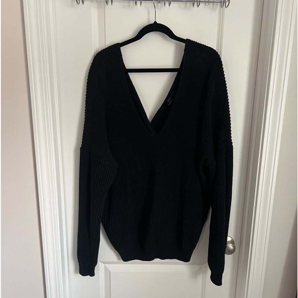 Twist open back sweater
